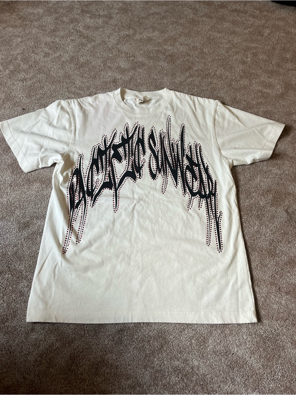 & Other Stories White Tee with Black Drip Graphic